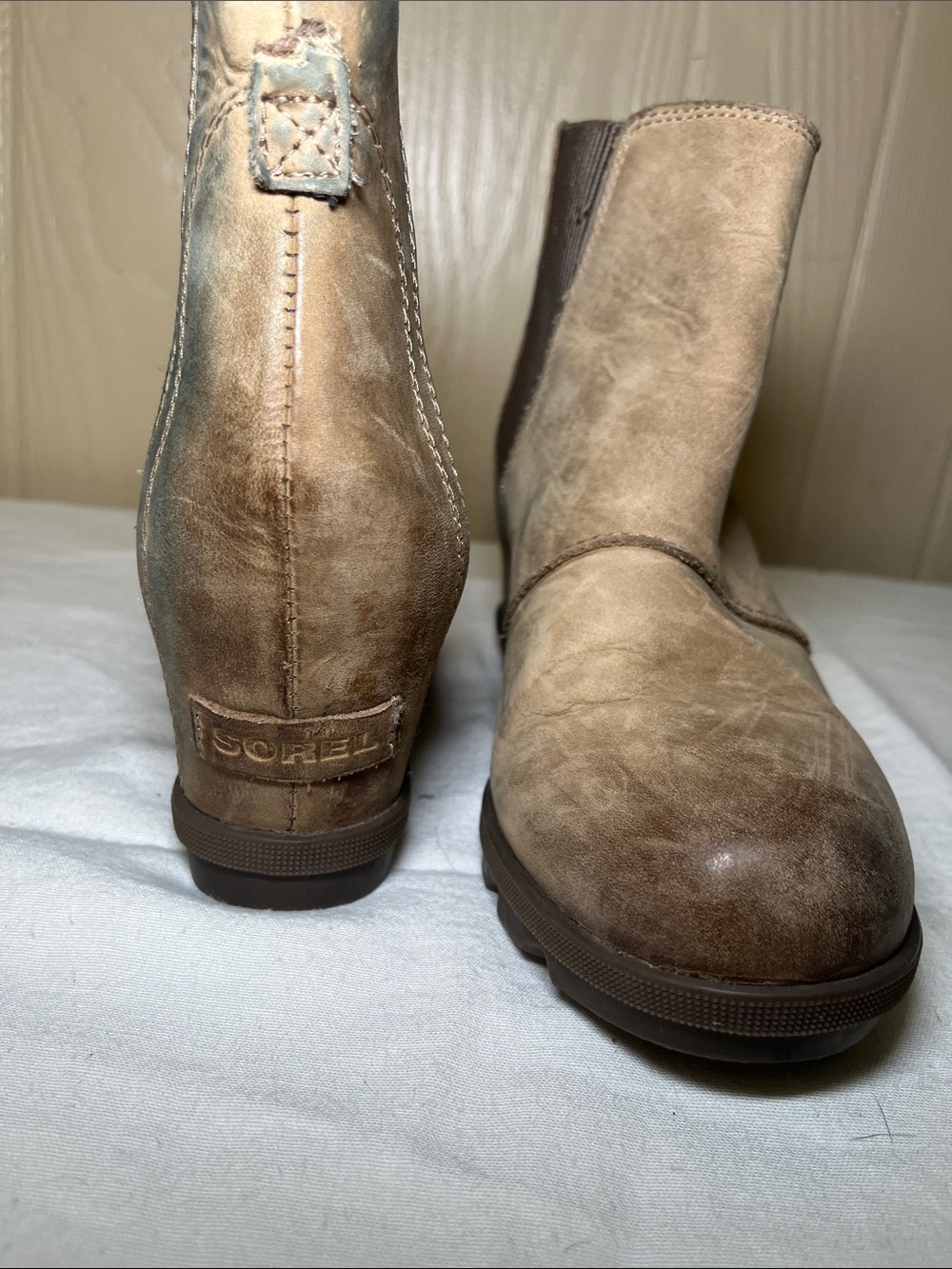 SOREL Brown Leather Ankle Boots